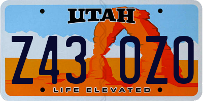 UT license plate Z430ZO