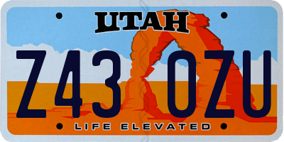 UT license plate Z430ZU