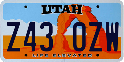 UT license plate Z430ZW