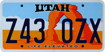 UT license plate Z430ZX