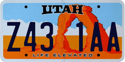 UT license plate Z431AA
