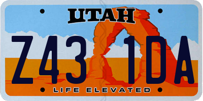 UT license plate Z431DA