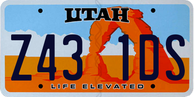 UT license plate Z431DS