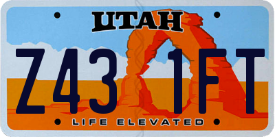 UT license plate Z431FT