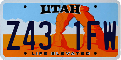 UT license plate Z431FW