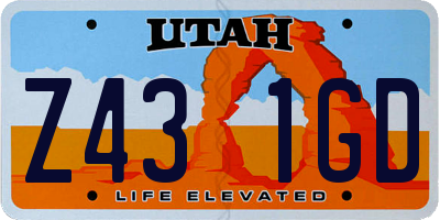 UT license plate Z431GD