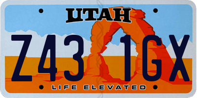 UT license plate Z431GX