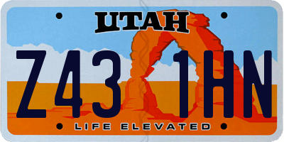 UT license plate Z431HN