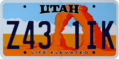 UT license plate Z431IK