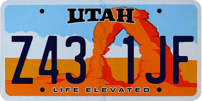 UT license plate Z431JF