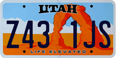 UT license plate Z431JS