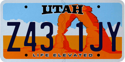 UT license plate Z431JY