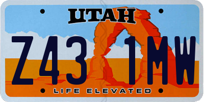 UT license plate Z431MW