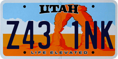 UT license plate Z431NK