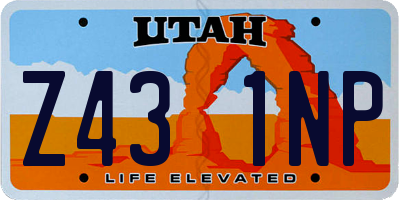 UT license plate Z431NP