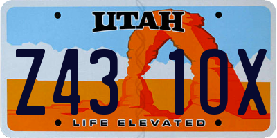 UT license plate Z431OX