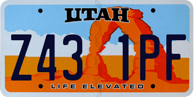 UT license plate Z431PF