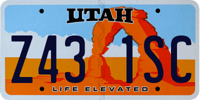 UT license plate Z431SC