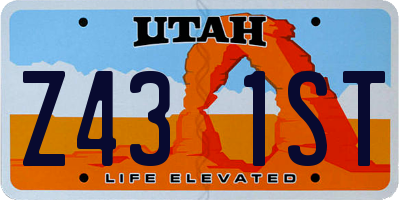UT license plate Z431ST