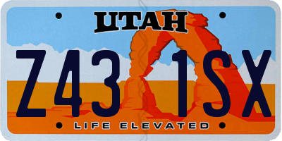 UT license plate Z431SX