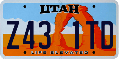 UT license plate Z431TD