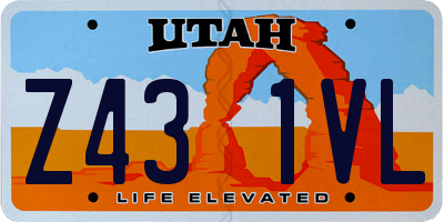 UT license plate Z431VL
