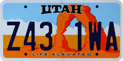 UT license plate Z431WA