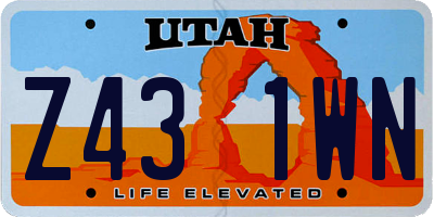 UT license plate Z431WN
