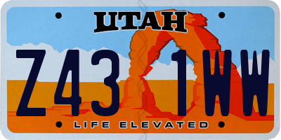 UT license plate Z431WW