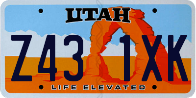 UT license plate Z431XK