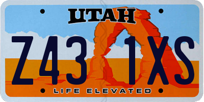 UT license plate Z431XS