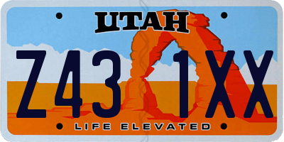 UT license plate Z431XX