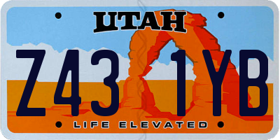 UT license plate Z431YB