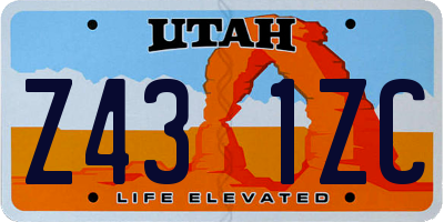 UT license plate Z431ZC