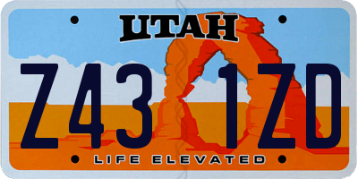 UT license plate Z431ZD
