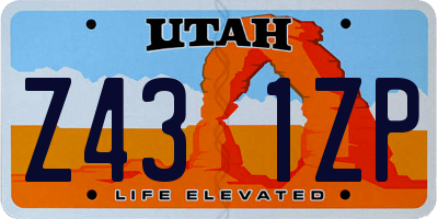 UT license plate Z431ZP