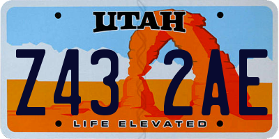 UT license plate Z432AE