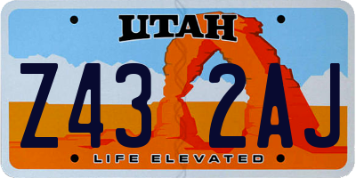 UT license plate Z432AJ
