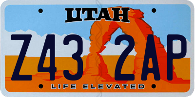 UT license plate Z432AP