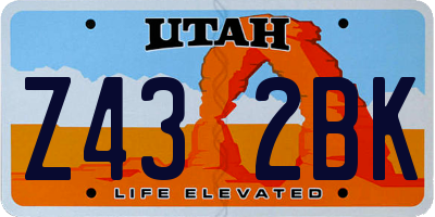 UT license plate Z432BK