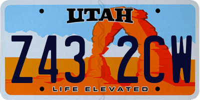 UT license plate Z432CW