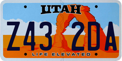 UT license plate Z432DA