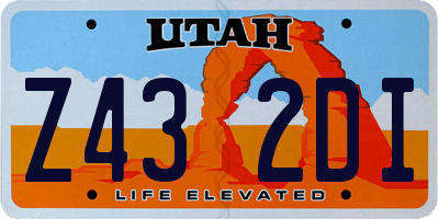 UT license plate Z432DI