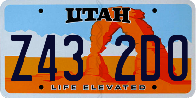 UT license plate Z432DO