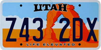 UT license plate Z432DX
