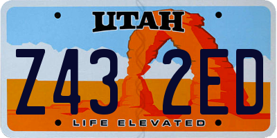 UT license plate Z432ED