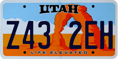 UT license plate Z432EH