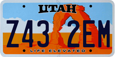 UT license plate Z432EM