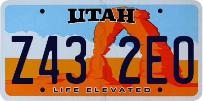 UT license plate Z432EO