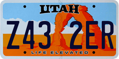 UT license plate Z432ER